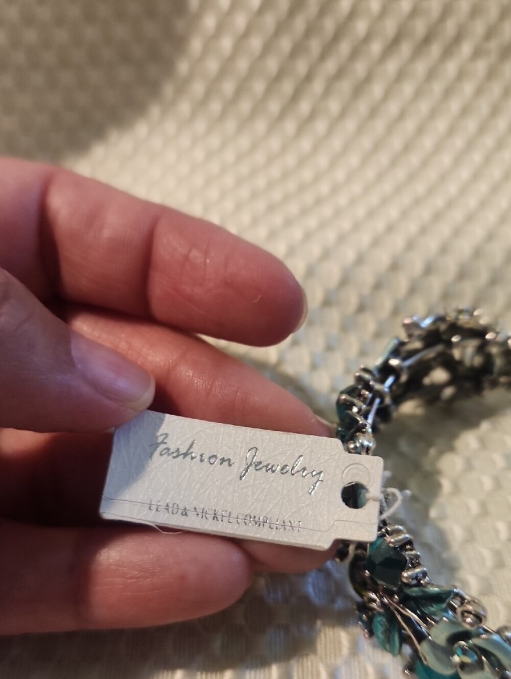 Fashion Jewelry Teal Floral Crystal Bracelet $2 For $13* - Picture 2 of 5